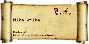 Nika Arika névjegykártya